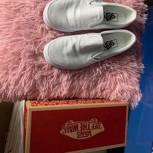 Brand new white slip on vans